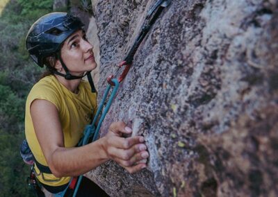 A person doing rock climbing