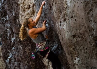 A person doing rock climbing