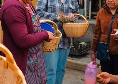 A group of people doing cooking class in Teotitlan
