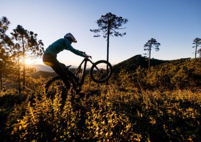 A person doing mountain biking