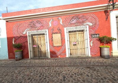 A mural of unique creatures