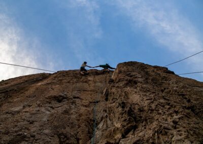 People doing rock climbing
