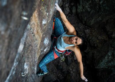 A person doing rock climbing