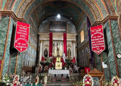 sunset teotitlan church altar